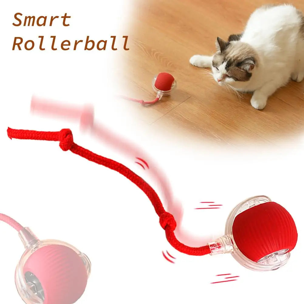 New High-end Cat Rolling Ball Interactive Cat Toy Motion Tail Bird With Teaser Game Pet Chirping Long Toy Kitten Sensor Cat