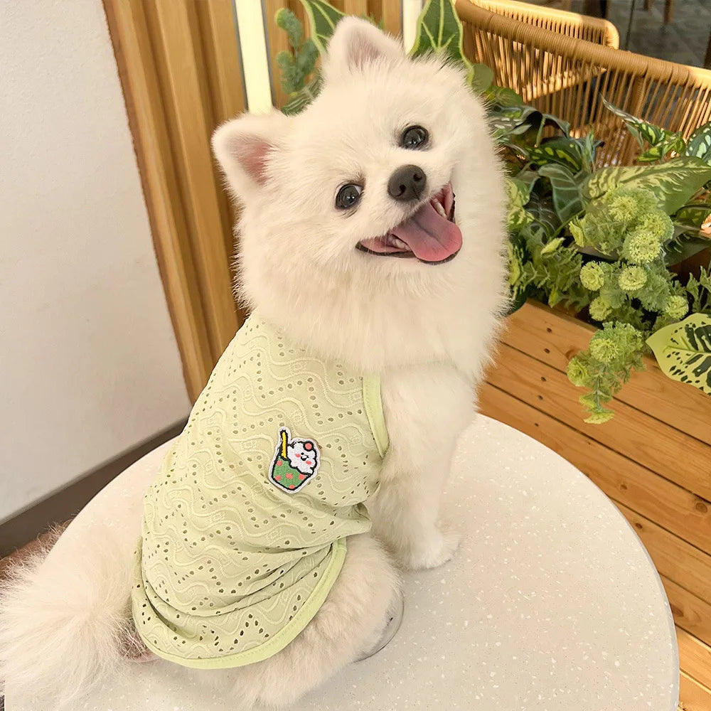Spring and summer small dog clothing minimalist suspender thin breathable small and medium-sized dog pet cat clothing supplies