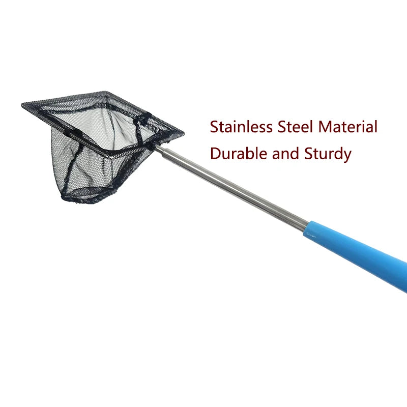 Stainless Steel Aquarium Long Handle Square Net Aquarium AccessoriesFish Tank Fishing Net Landing Net for Fish Durable Products