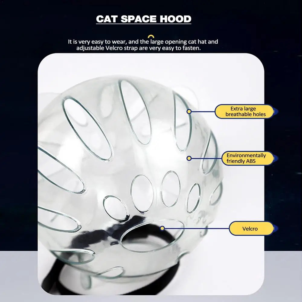 Transparent Cat Muzzle Anti Bite Transparent Cat Head Cover Breathable Clear Pet Accessories With Magical Sticker Cat Bubble Muz