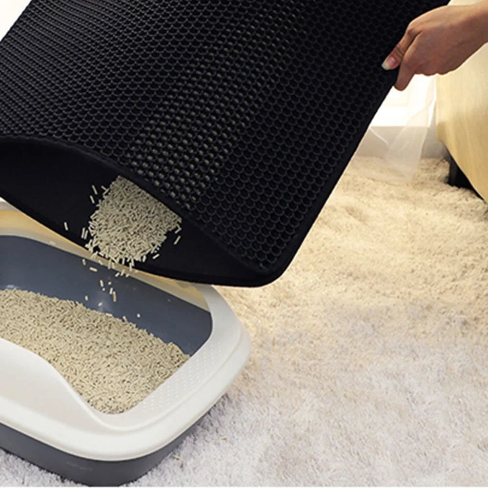 Pet Cat Litter Mat Waterproof Double Layer Pet Litter Box Mat Non-slip Sand Cat Pad Washable Bed Mat Clean Pad Products for Cat