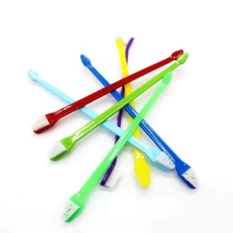 1pcs 22cm Handle Tooth Brush For Pet Dog Cat Plastic Healthy Toothbrush Mouth Cleaning Pet Cat Dog accessrioes Finger Brushes