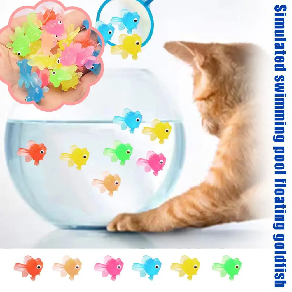 TPR Soft Glue Simulation Goldfish Transparent Environmentally Friendly Floating Small Goldfish Marine Animal Fish Tank Aquarium