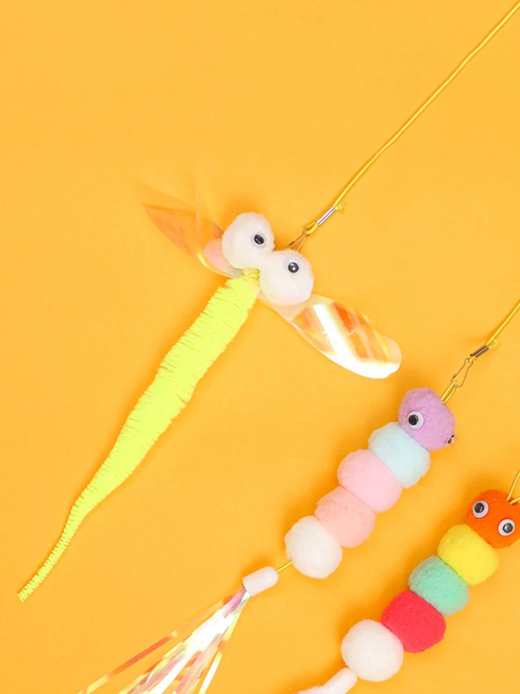 1PC Cat Hanging Cat Toy Hanging Door Elastic Rope Cat Stick Feather Pet Supplies For Cats And Dogs