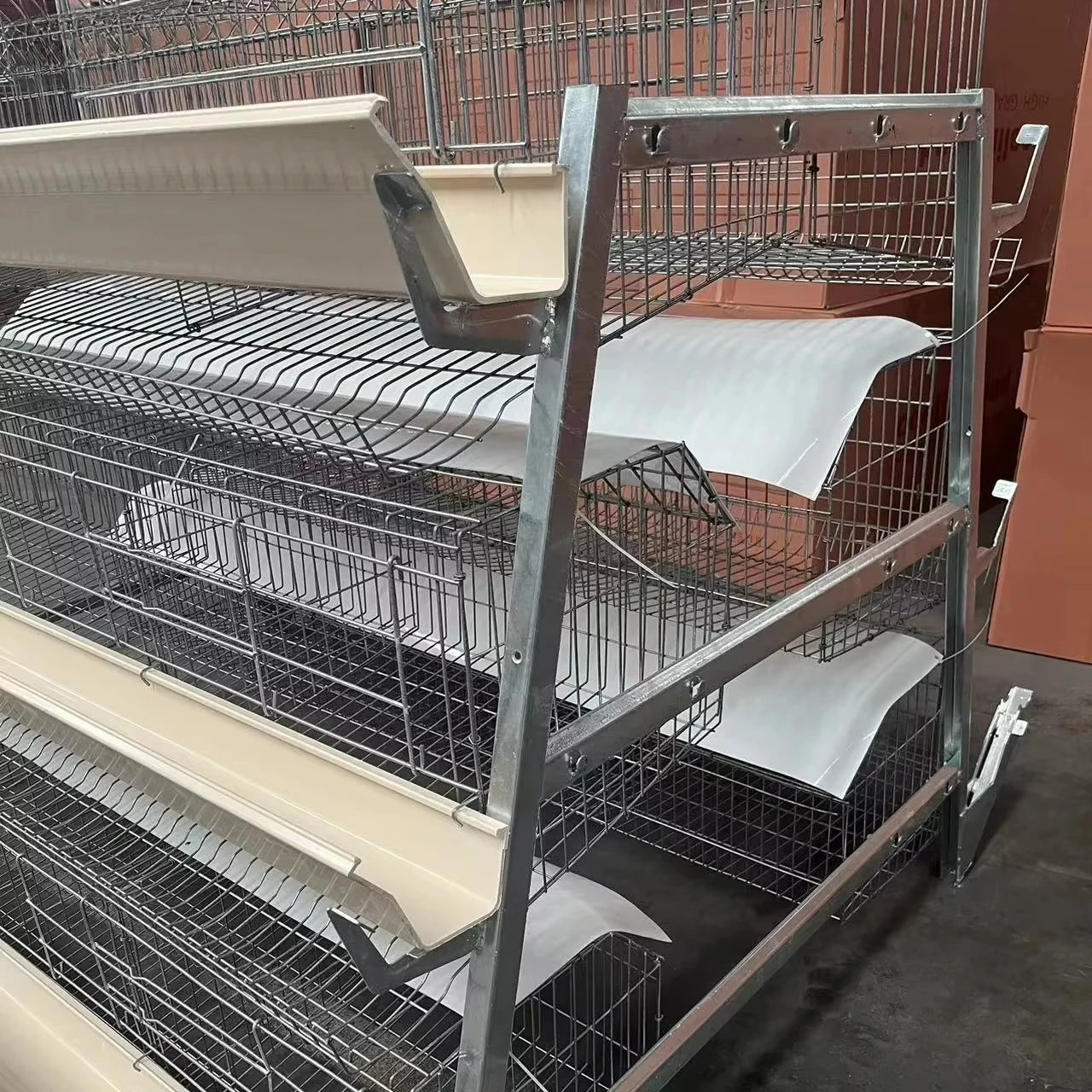 A Type Egg Cage, Three Layers and Four Doors, Capacity 96pcs, Suitable for Farms, Can Be Customized, Simple Chicken Cage