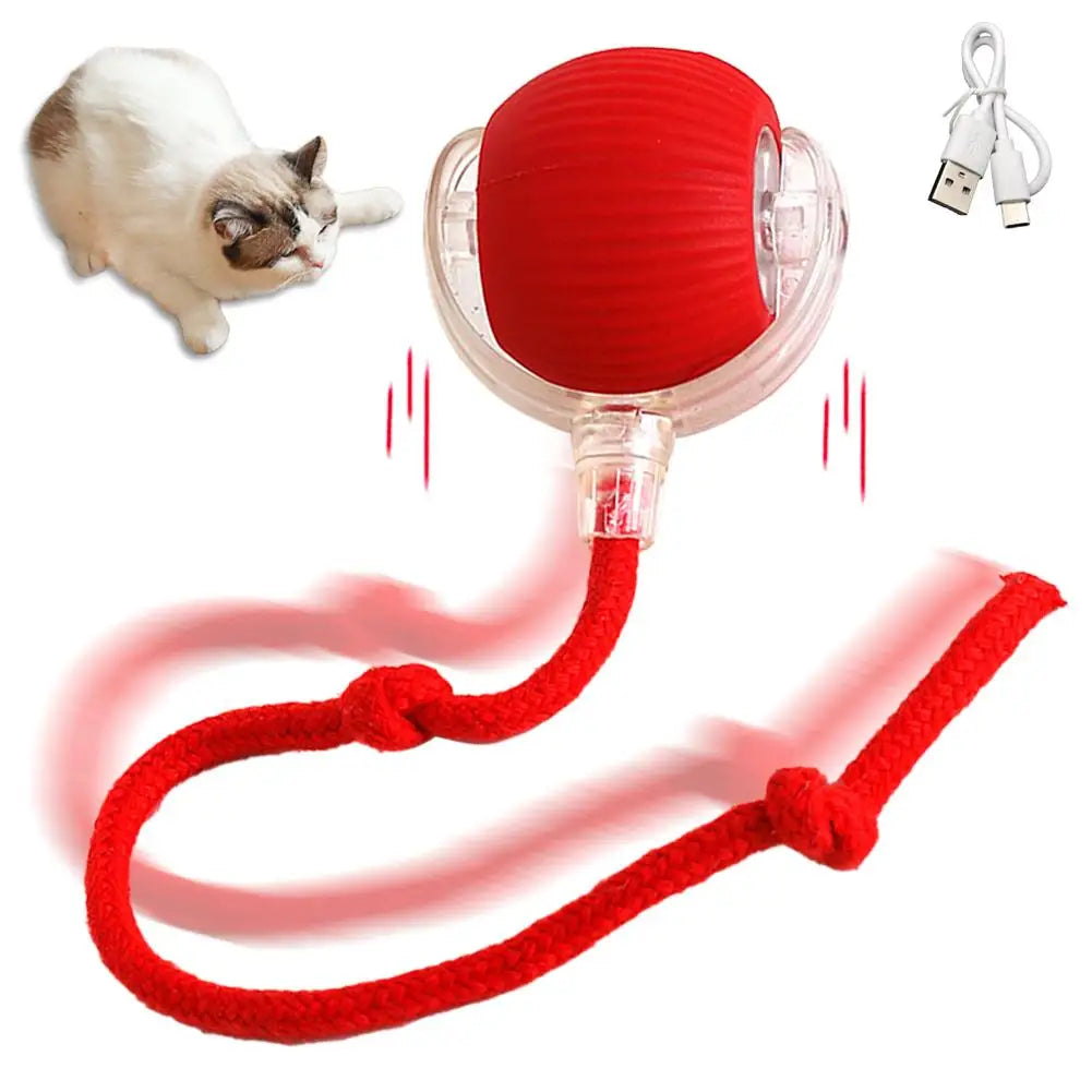 New High-end Cat Rolling Ball Interactive Cat Toy Motion Tail Bird With Teaser Game Pet Chirping Long Toy Kitten Sensor Cat