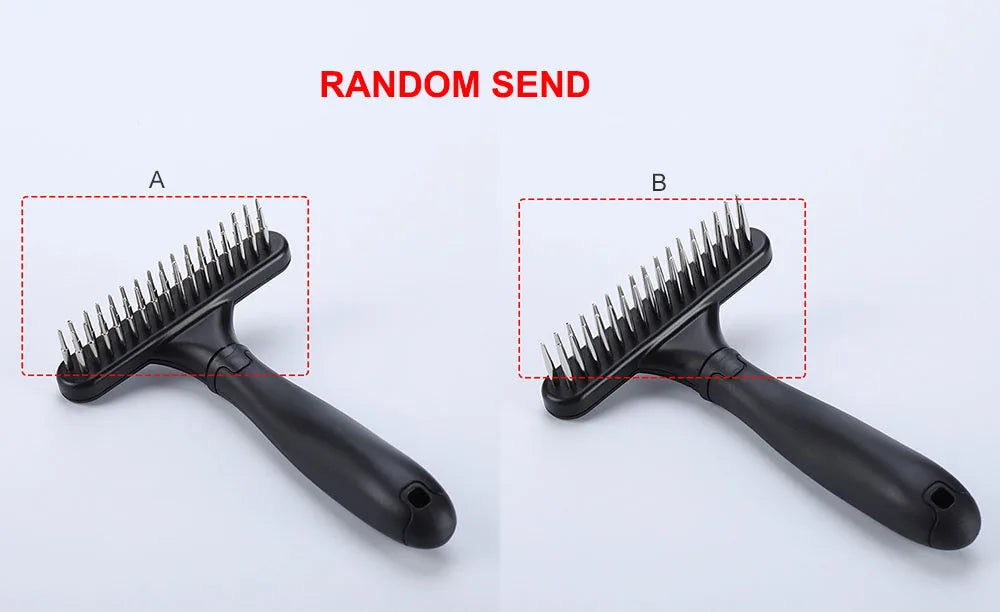 Dog Rake Deshedding Dematting Brush Comb Undercoat Rake for Dogs Cats Short Long Hair Pet Brushes Shedding with Double Row Pins