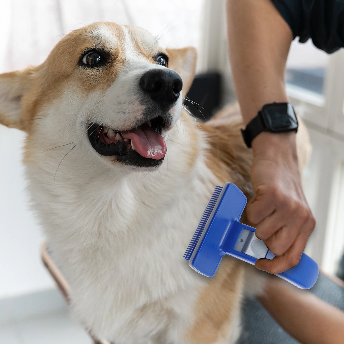 UXCELL Pets Grooming Supplies Dematting Brush Pet Dog Brush Cat Comb Self Cleaning Pet Hair Remover Brush for Dogs and Cats