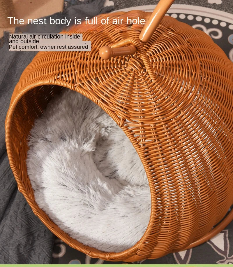Cat and dog kennel rattan pet products Summer pet kennel cool kennel hanging cat basket four seasons universal pet mat