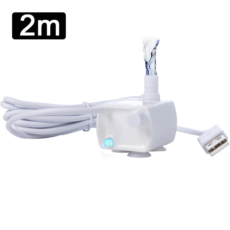 Water Pump LED Light Pet Cat Water Fountain Accessories Replacement Cats Water Dispenser Filter Element Anti-Dry Boil Water Pump