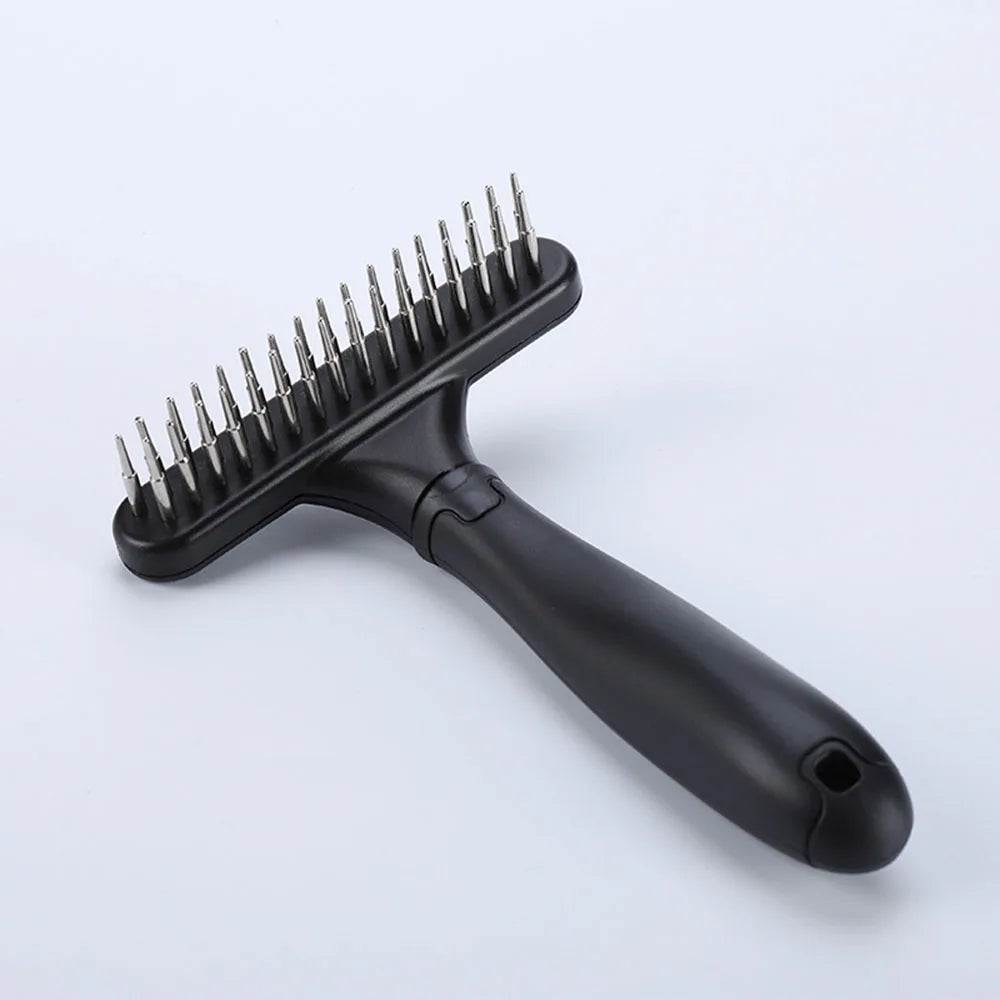 Dog Rake Deshedding Dematting Brush Comb Undercoat Rake for Dogs Cats Short Long Hair Pet Brushes Shedding with Double Row Pins
