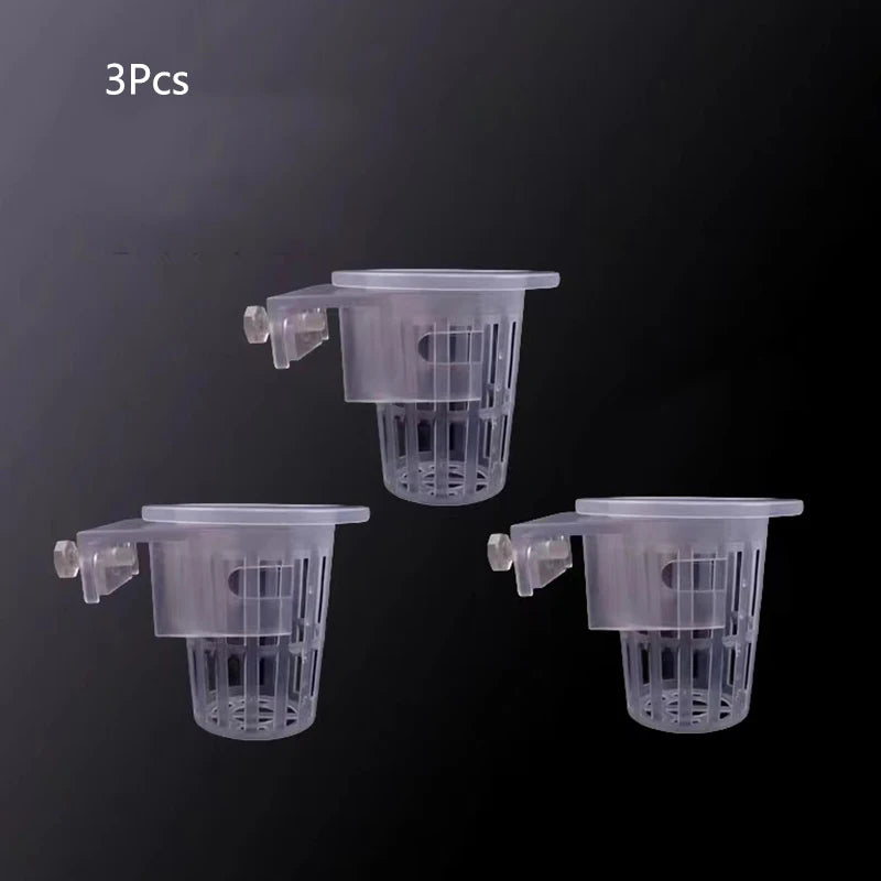Aquarium Planting Basket Hydroponic Support Hangable Fish Tank Water Grass Cup Aquatic Plant Holder Wall Hanging Flower Pots New