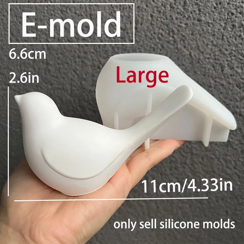 3D Bird Animal Mold Cute Butterfly Plaster Hanging Decoration Resin Silicone Clay Mold DIY Lovebird Garden Decoration