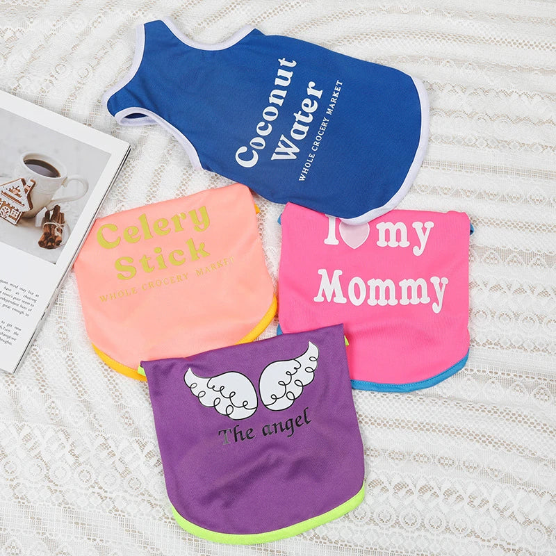 Cartoon Print Summer Pet Dog Clothes Daisy Animal Lightweight Spring Vest for Cat Medium Big Pet Supplies XXL Puppy Clothing