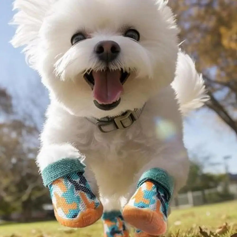 Summer Dog Shoes 4PCS Breathable Shoes For Small Dogs Boots Booties Paw Protector Puppy Shoes Anti-Slip Sole Cat Shoes Boots