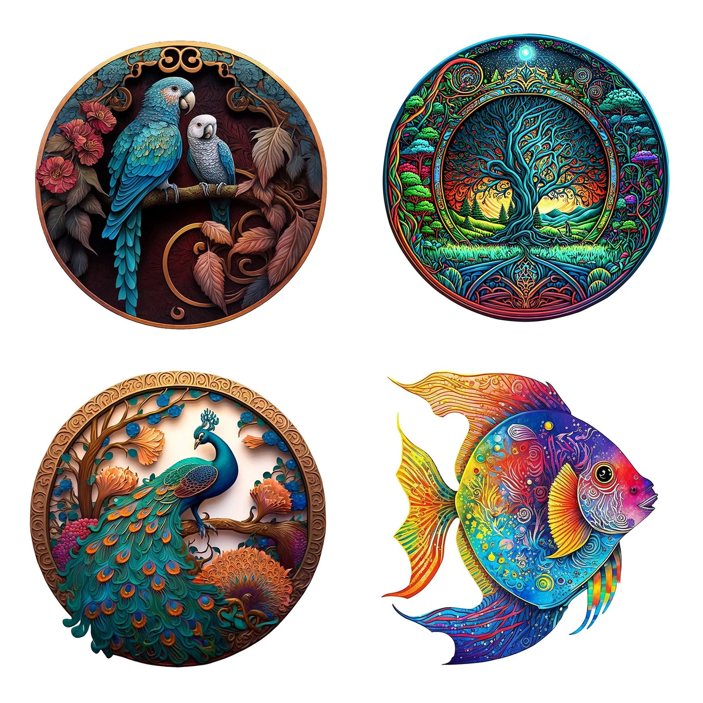 Top Quality 3D Jigsaw Wooden Puzzles Fish Bird Animal Shape Card Adults Kid Toys Gifts Family Puzzle Game Home Decoration 