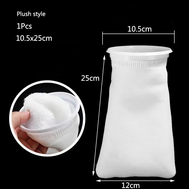 Anti Overflow Aquarium Filter Bag with Frame Washable Reusable Mesh Foam Carpet Sock Bag for Fish Marine Filtration System Hot