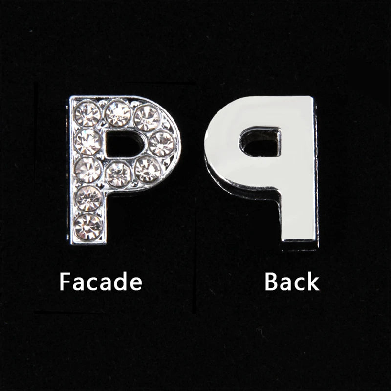 10mm Chrome Alloy Diamond Capital English Alphabet Jewelry Manual Diy Cat Claw Love Pet Collar Accessories