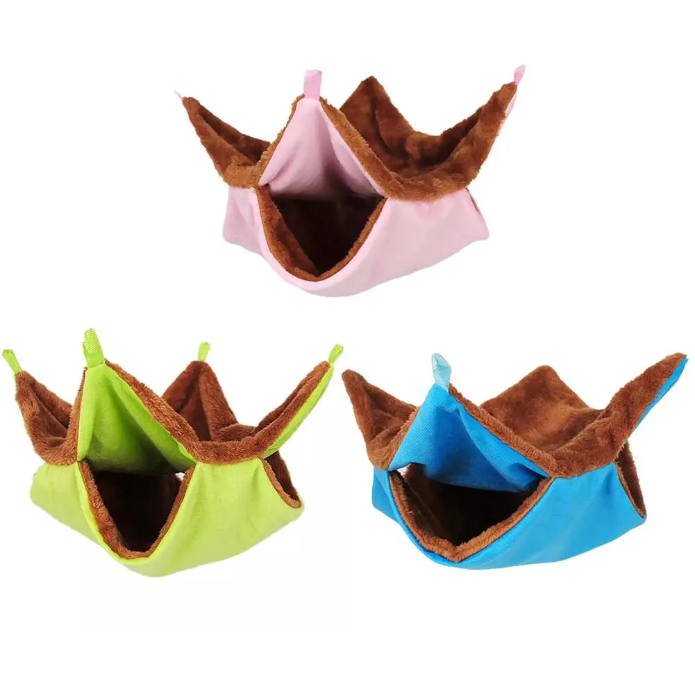 Sugar Hammock Double-layer Design Winter Warm Small Pet Hanging Sleeping Bag Honeybird Comfort Cotton Hand-woven Resting
