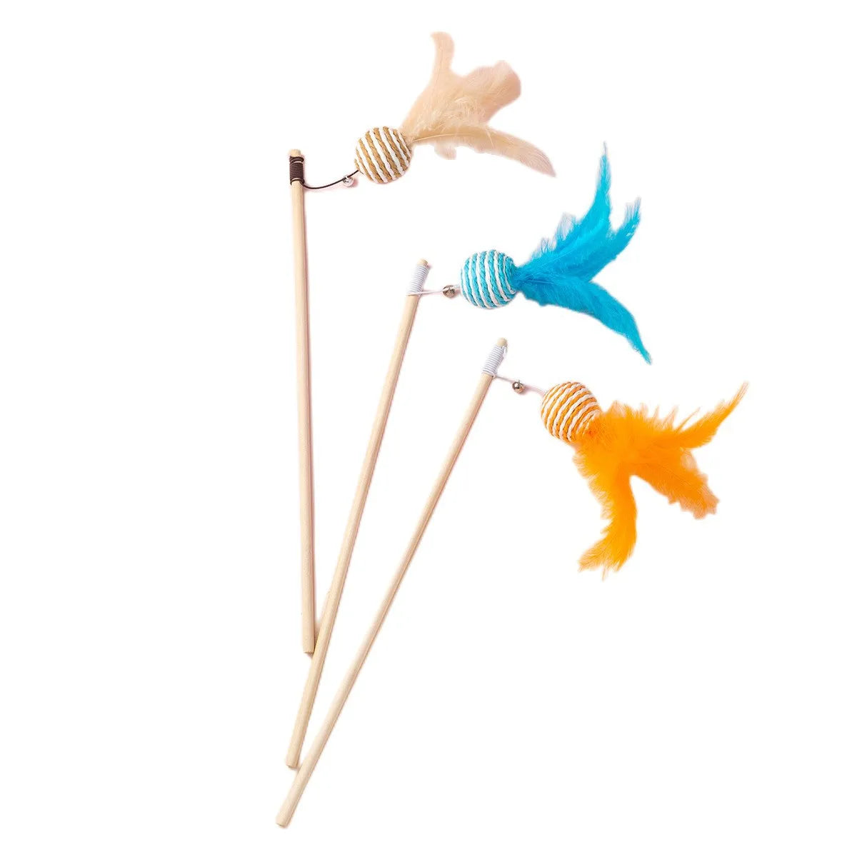 Cat Toy Cat Teaser Sticks Paper Rope Ball Tease Cat Stick Cat Interactive Toy Pet Toy Replace Head Cat Supplies Tease Cat Ball.