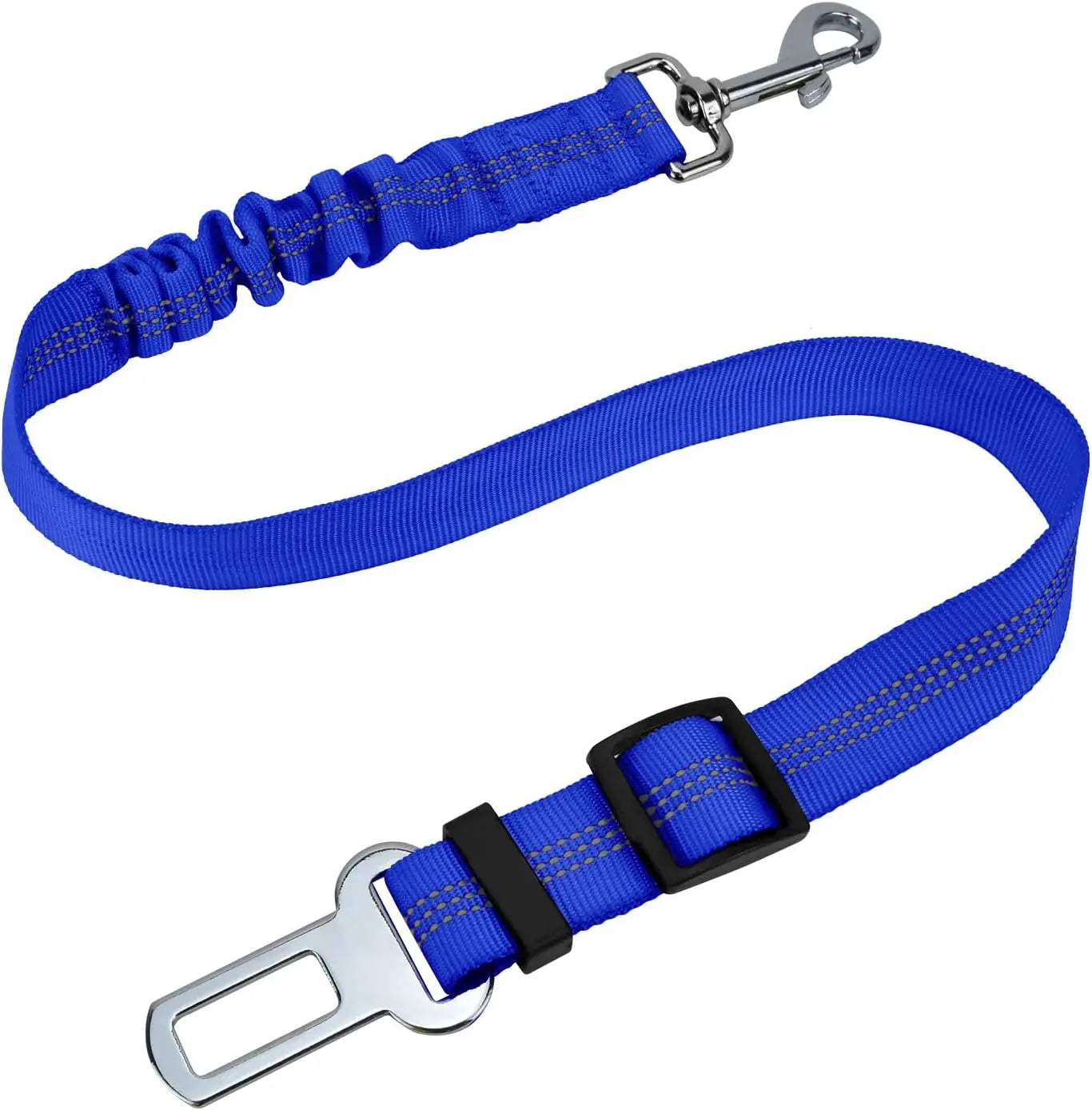 Adjustable Dog Seatbelt for Small Medium Large Dogs with Elastic Shock Absorbing Bungee Buffer Reflective Safety Dog Car Harness