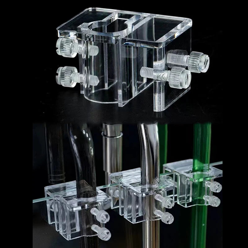 Transparent Acrylic Aquarium Bracket Holder for Scissor Tweezers Shovel Kit Water Tubes Fixed Clip Aquarium Maintenance Tools