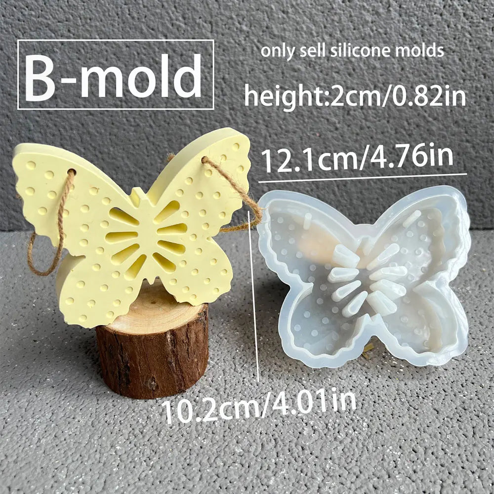 3D Bird Animal Mold Cute Butterfly Plaster Hanging Decoration Resin Silicone Clay Mold DIY Lovebird Garden Decoration
