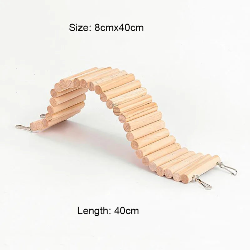 Smooth Wooden Hamster Ladder Climbing Ropeway Hamster Toy Pet Training Round Boardwalk Parrot Boardwalk Parrot Toy Bird Supplies