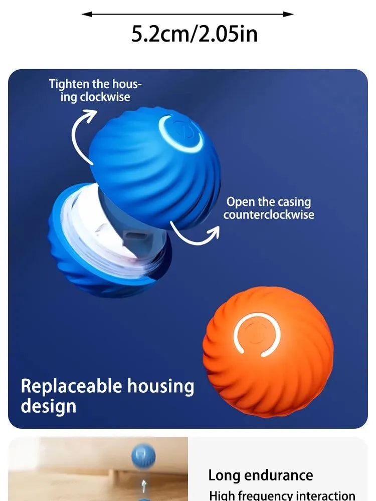 1pcs Dog Toys Intelligent Gravity Jump Ball Rechargeable Bite-Resistant Rolling Ball Cat And Dog Chase Interactive Pet Toys