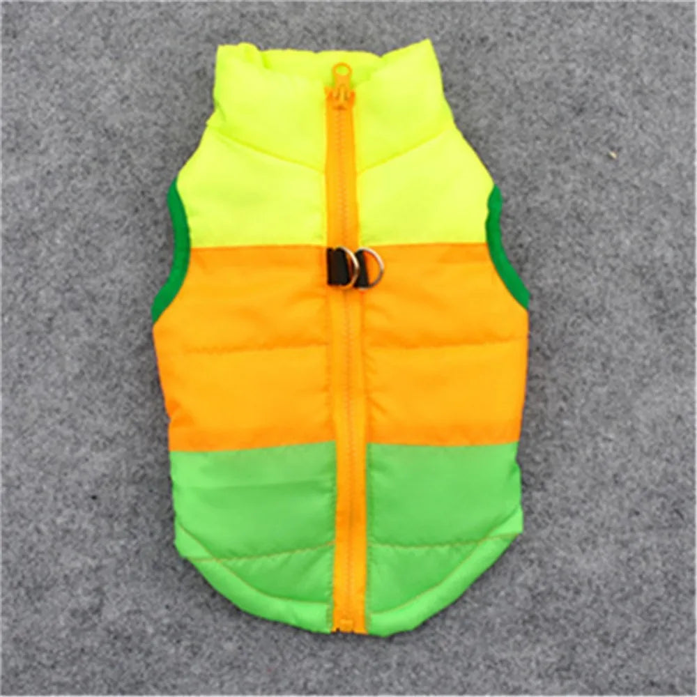 Windproof Pet Vest Jacket Winter Warm Big Dog Clothes Puppy Harness Clothing Funny Printed Coat for Small Medium Dogs Cats XS-XL