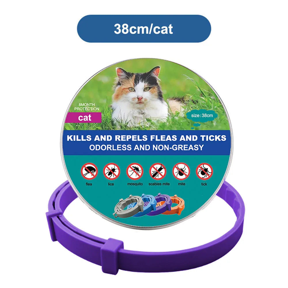 38cm 70cm Retractable Deworming Dog Cat Collar Pet Anti Flea Ticks Collar Repellent Mosquito Pet Collars for Cats Dogs Products