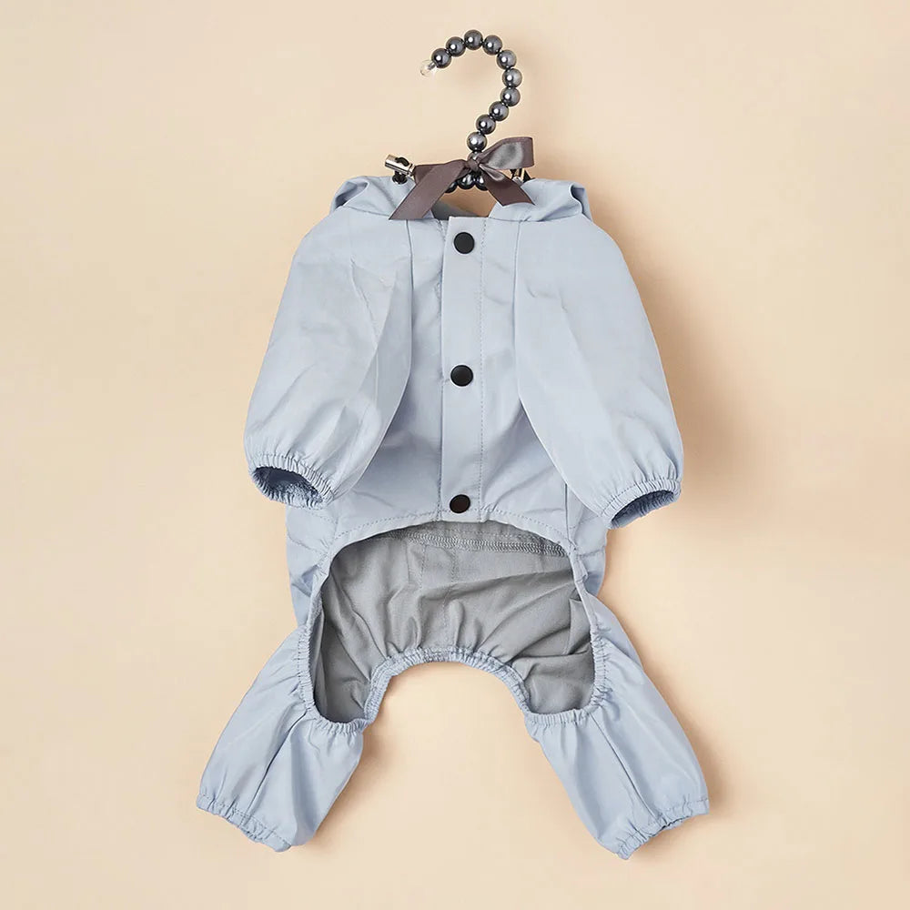 Dog Raincoat Quick Dry Pet Reflective & Adjustable Rain Poncho Jacket Waterproof & Windproof Puppy Hooded Cloak 4 Legs Raincoat