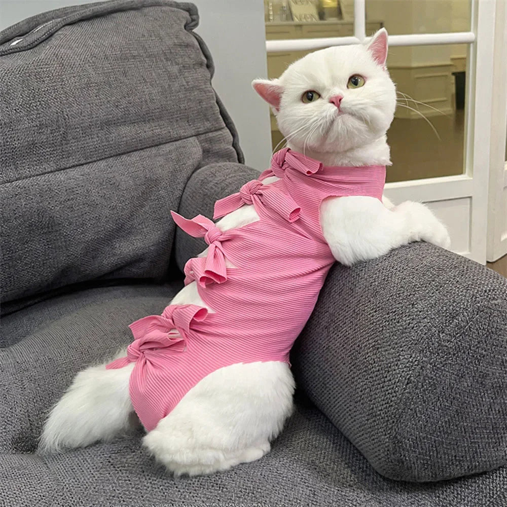 Cat Recovery Suit Breathable Cat Surgery Recovery Suit Onesies Female Kitty Castration Abdominal Wound Recovery Clothing Outfits