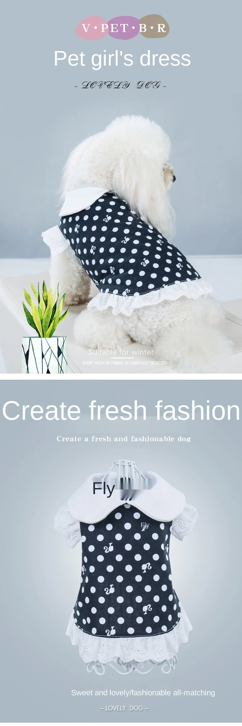 Summer Pet Clothes Dog Dot Clothing Female Dogs Cotton Princess Dress Teddy Dog Dress Summer Dress Dog Clothes For Small Dogs