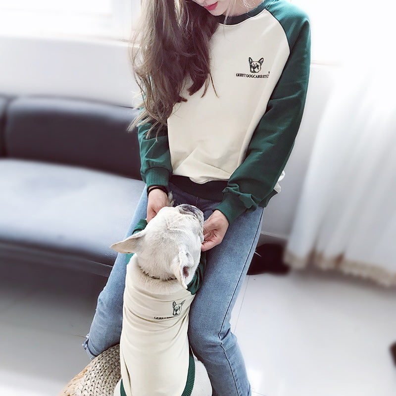 2022 Spring and Autumn New Style Pet Parent-child Clothing Bichon Cat Clothes Embroidered Dog Costumes