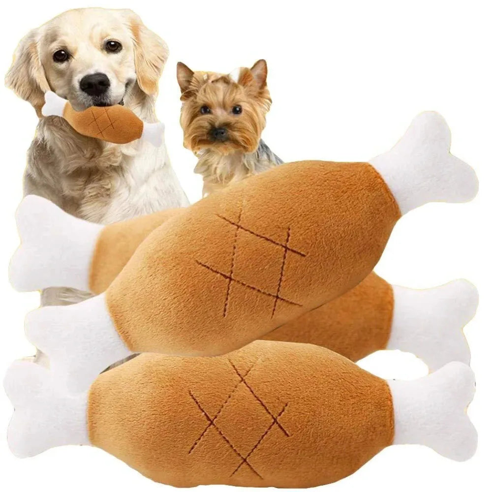 Puppy Dog Plush Squeaky Toy for Small Medium Dogs Cute Bone Carrot Toy for Aggressive Chewers Pet Cat Products Puppy Accessories