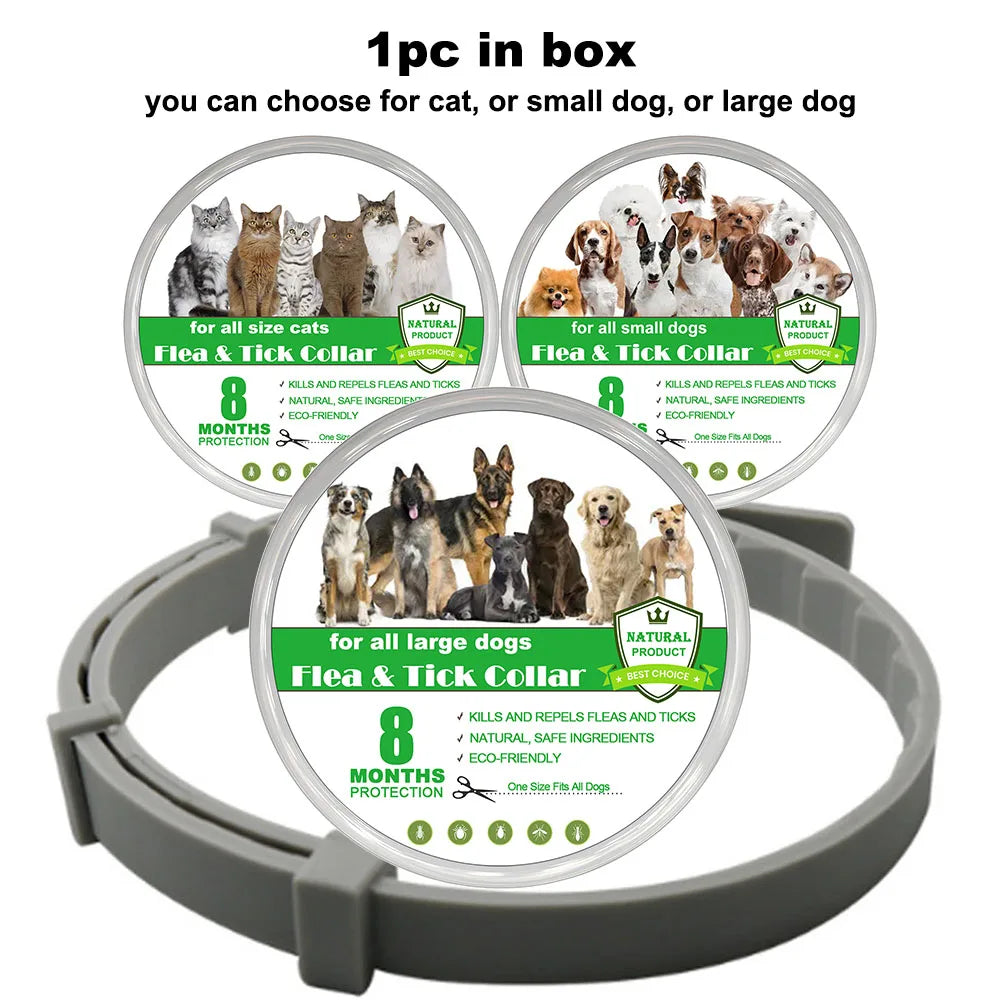 New 38/70cm Pet Anti Flea Ticks Anti-parasitic Dog Collar 8 Month Protection Retractable Collars for Puppy Cat Big Dogs Supplies
