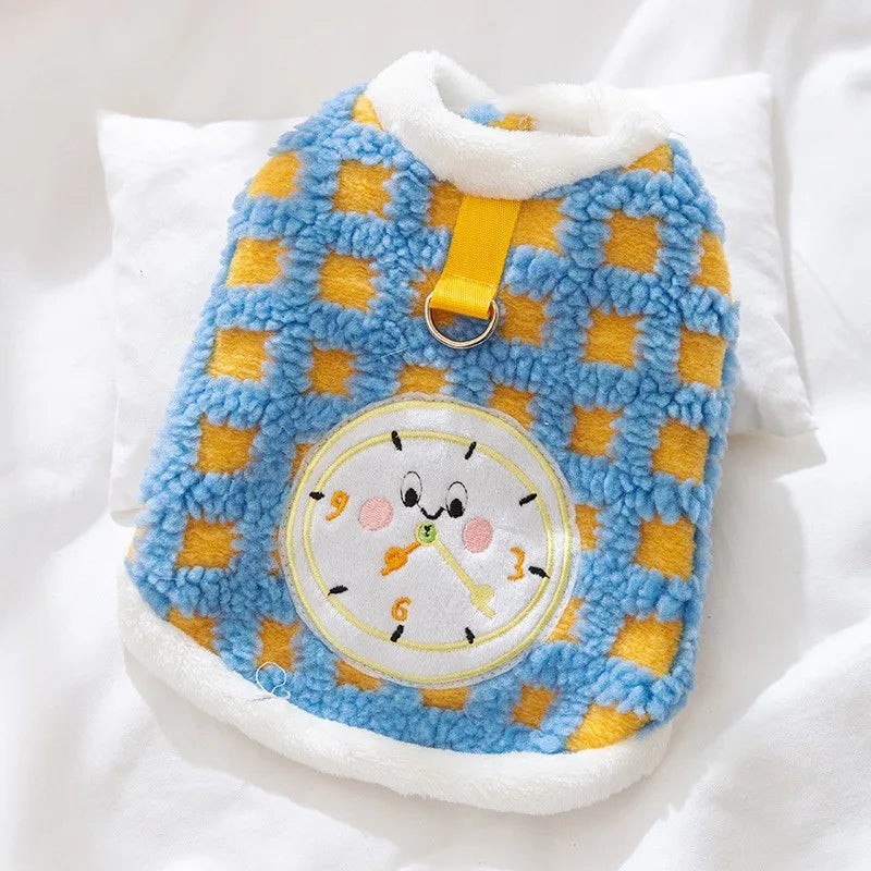 Winter Fleece Dog Clothes Pet Dog Coat and Scarf Set Chihuahua Bichon French Bulldog Costume Puppy Vest Pet Cardigan Clothing
