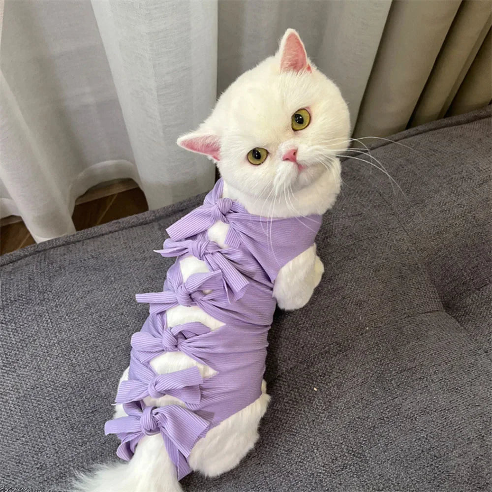 Cat Recovery Suit Breathable Cat Surgery Recovery Suit Onesies Female Kitty Castration Abdominal Wound Recovery Clothing Outfits