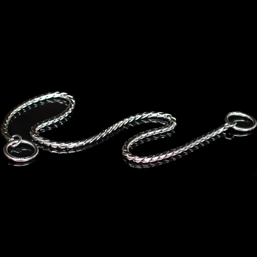 Copper Snake P Chain Dog Collar Small Puppy Large Dog Collar Necklace Choker Pet Training Supplies Slip Collar Gold Sliver Black