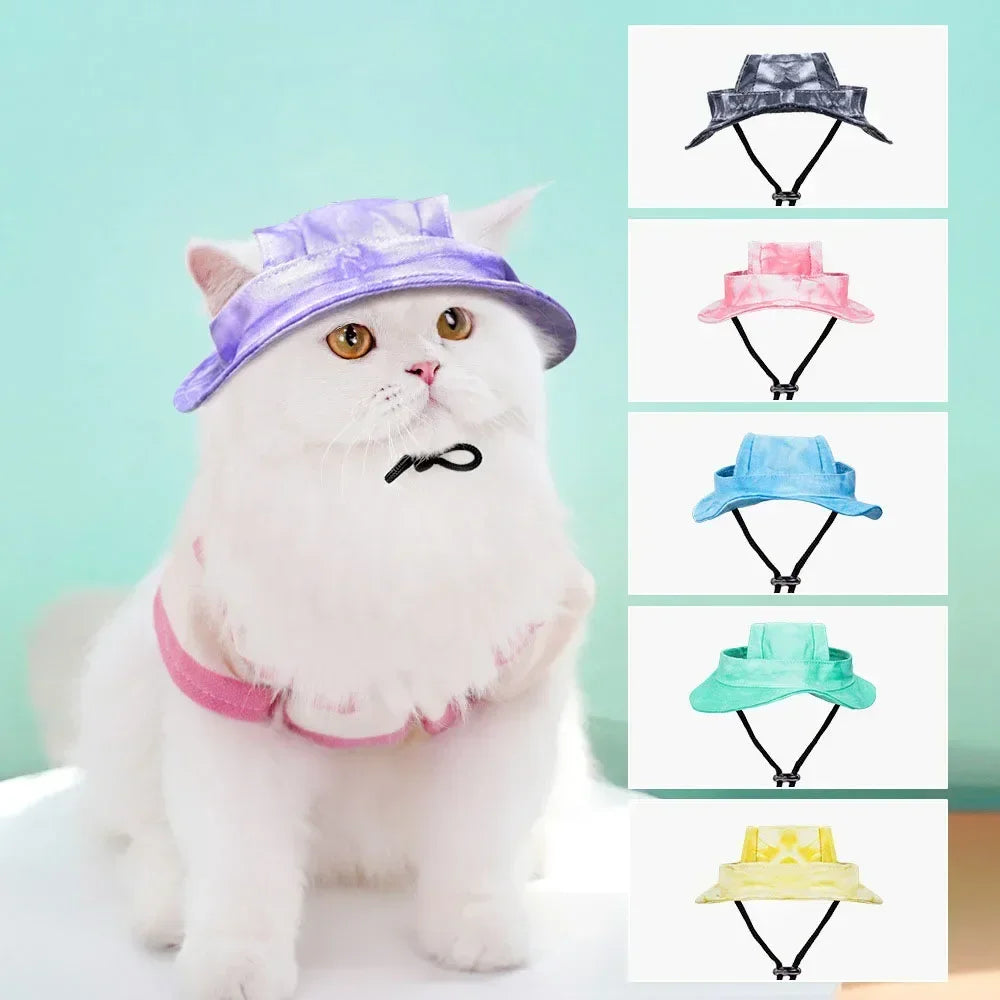 Small Dog Cat Hats Cat Cowboy Hat with Ear Holes Tiny Pet Birthday Party Costume Cat Headwear Puppy Dog Kitten Hat Chihuahua Cap