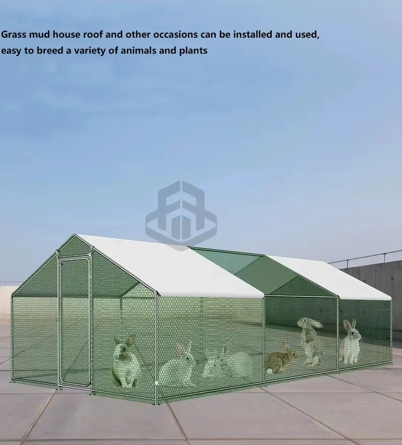 wholesale high quality chicken coop with sunshade, 4x3x2m easy assembling chicken coop pet cage
