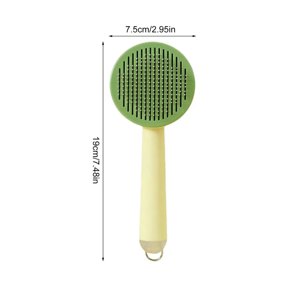 Self Cleaning Cat Brush Pet Cleaning Brush Pet Brush for Grooming Hair Removal with Release Button and Ergonomic Handle