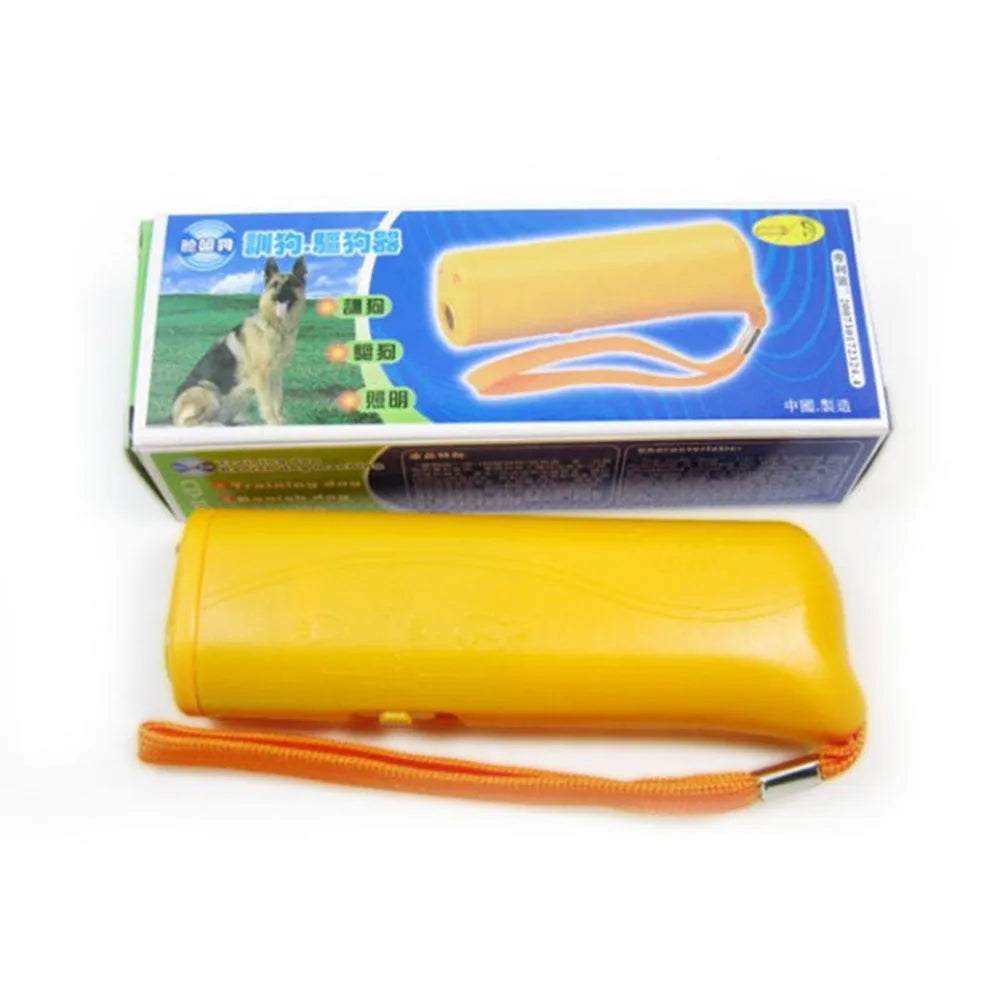 3 in 1 Dog Anti Barking Device Ultrasonic Dog Repeller Stop Bark Deterrents Pet Control Training Supplies with LED Flashlight
