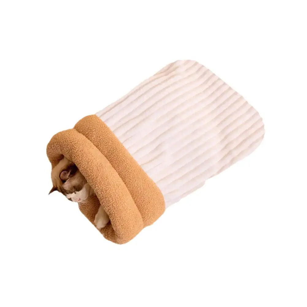Cat Winter Sleeping Bag Pet Down Sleeping Bag Nest PP Cotton Semi-enclosed Warm And Comfortable Large Pocket Design M/L Cute