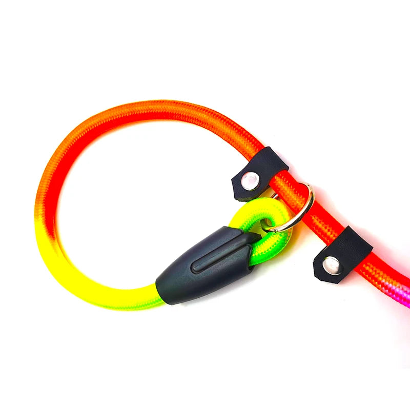 1Pcs Rainbow Nylon Dog Leash Training Dog Personalized Leash Lead Strap Collar 130cm High Quality Dog Harness Color Randomly