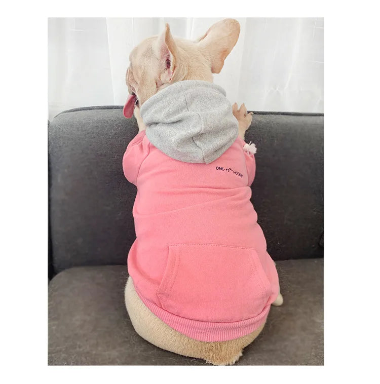 The New Pet Clothes Dog Clothes Parent-child Wear Spring and Autumn Korean Version Pure Cotton Hoodie Four Colors Seven Sizes