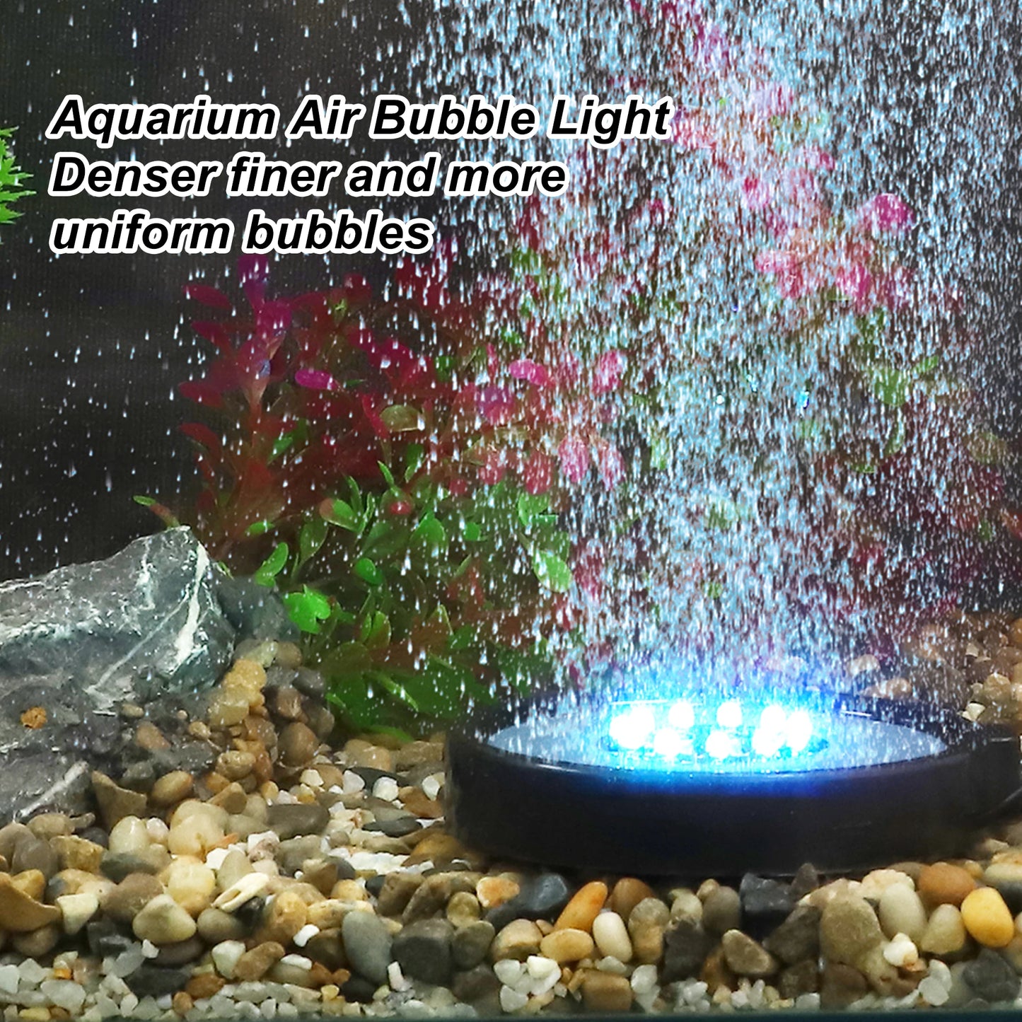 UXCELL LED Aquarium Air Bubble Light 16 Color Fish Tank Light Lamp Beads 1 Set for Fish Tank Fish and Aquatic Pet Supplies