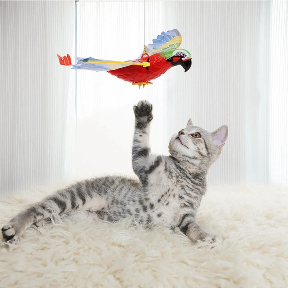 Pet Toy Electric Simulation Fake Eagle Electronic Rotation Simulation Bird Hanging Interactive Teasing Cat Dog Toy Silent Model