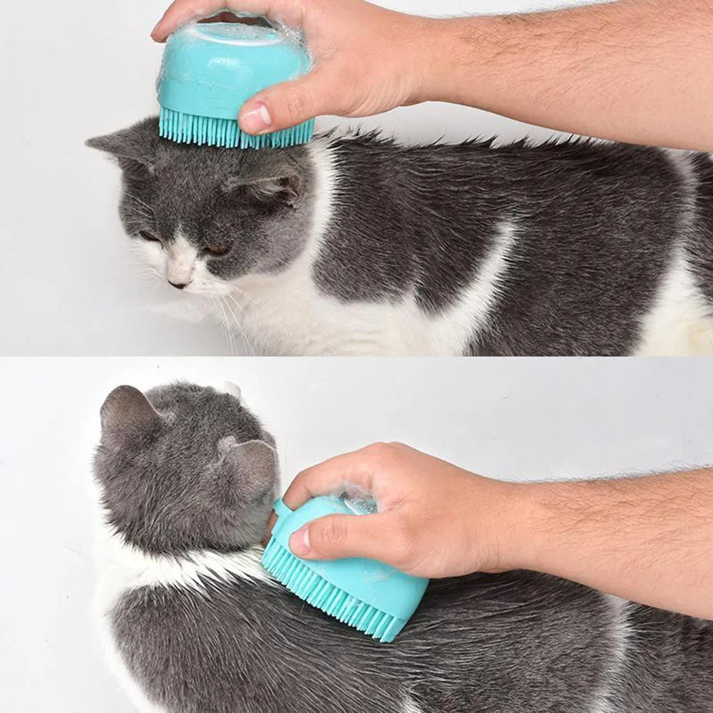 Pet Bath Brush Comfortable Super Soft Silicone Shampoo Massager Brush Comb for Dogs Cats Bathroom Dog Bath Brush Massage Gloves